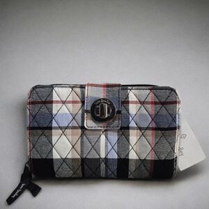 Vera Bradley RFID Perfectly Plaid Wallet with Turn Lock Closure-NWT